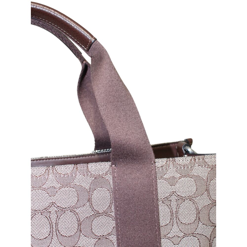 Coach Smith Tote Bag In Signature Jacquard / Silver / Oak / Maple Brown - Picture 6 of 12